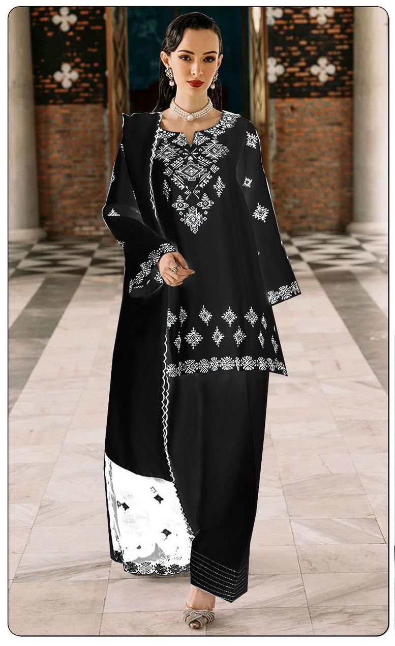 Unstitched Printed Lawn 3 Piece