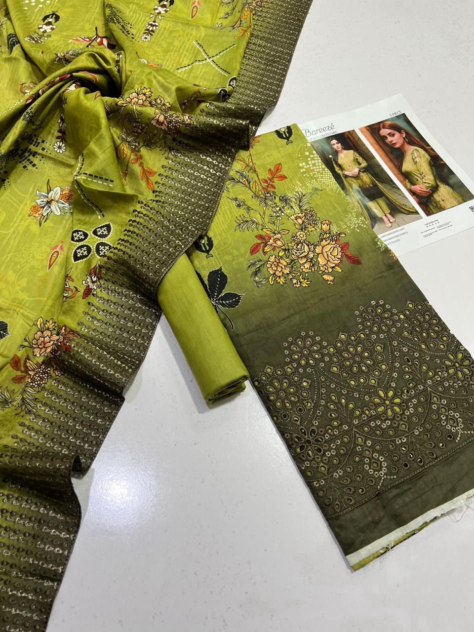 Unstitched Printed Lawn 3 Piece